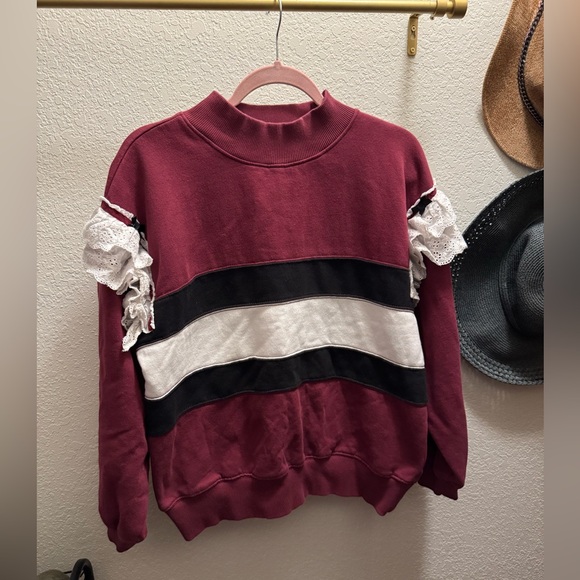 BDG Emory Ruffle Sweatshirt - Picture 2 of 6